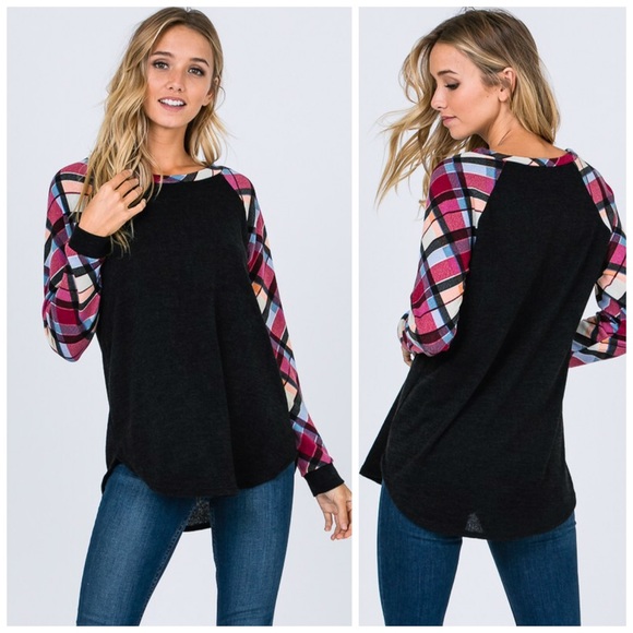 🛍LAST 1! Berry Plaid Brushed Fabric Tunic! - Picture 4 of 6